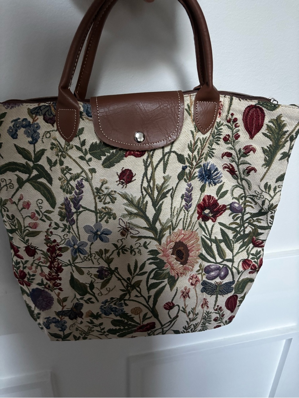 Signare USA Morning Garden Floral Foldaway Grocery Bag